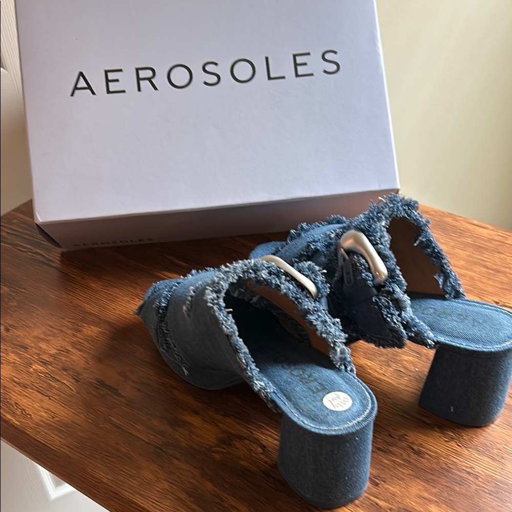 Aerosoles Blue Denim Heeled Sandals